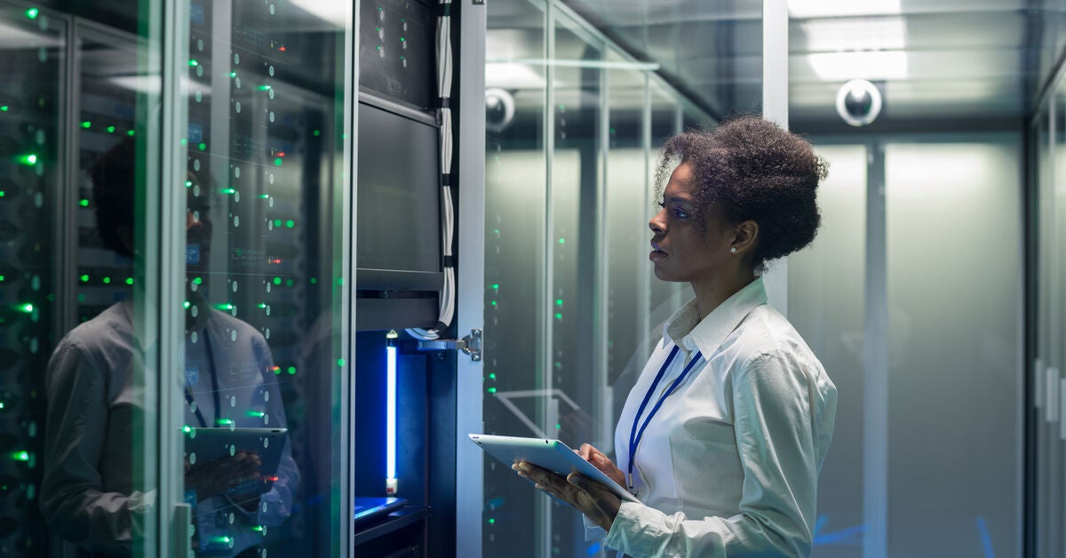 picture of a woman in a control and monitoring room following the path of a famous female data scientist